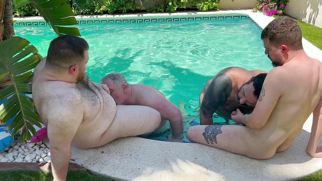 Orgy of Fat Hairy Men Having Sex in a Rural House