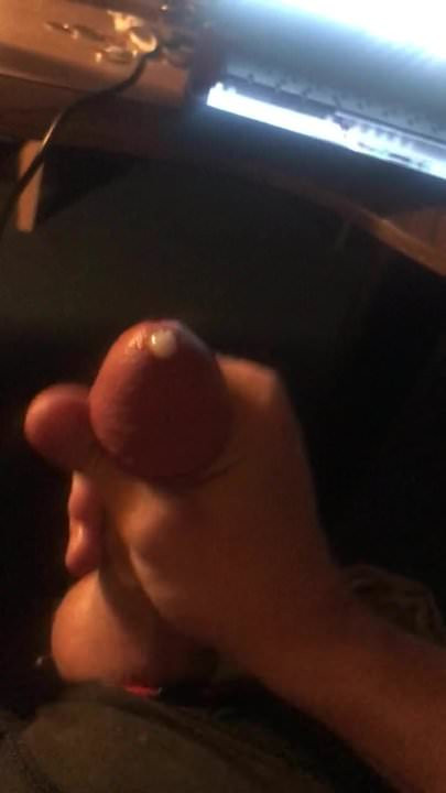 Stroking my big cock until I cum