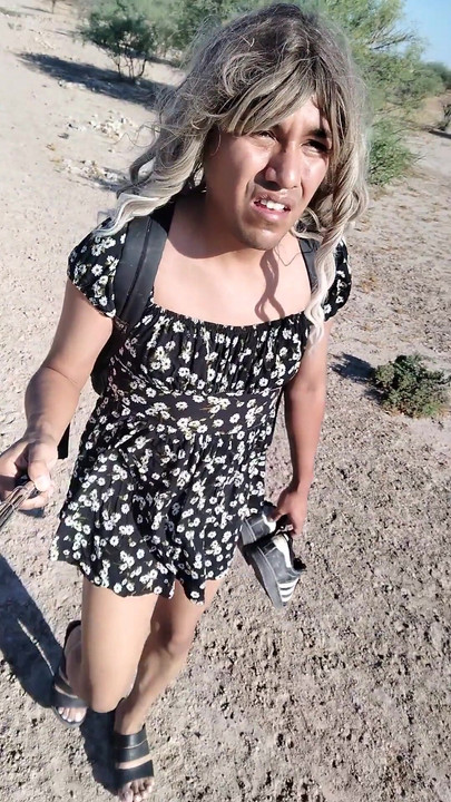 Spectacular moment from "Cute Ladyboy In Public With Very Hot Mini Skirt And Sandals"