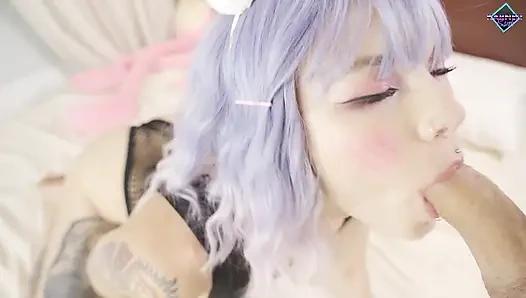 Kawaii teen liebt es, große schwänze zu lutschen und süßes sperma zu essen