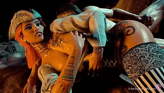 Gaping Ass Nympho Captain Swallows BIg Cock in Her Greedy Gaping Ass