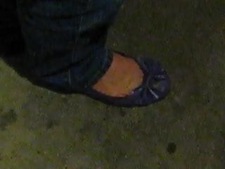 Purple Sam & Libby Ballet Flats Shoeplay Close Up Part 2