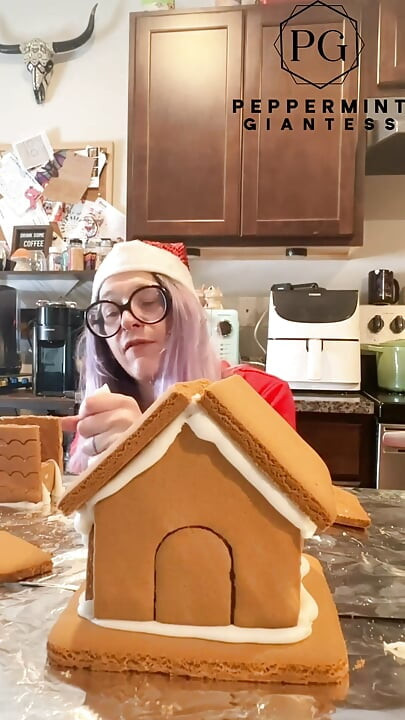 73 Giantess in 8-inch Heels Builds a Gingerbread Village