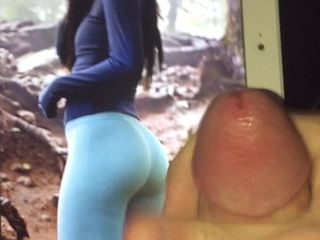 Cum Tribute on Asian IG model's tight ass in leggings