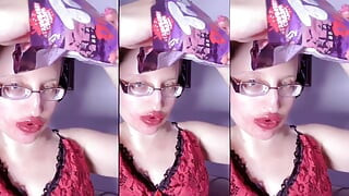 Asmr δόντια Candy Eating - Asmr, γυαλιά οράσεως, gianess, κραγιόν, μεγάλα χείλη, mough, φαγητό, φετίχ προσώπου, μακριά νύχια