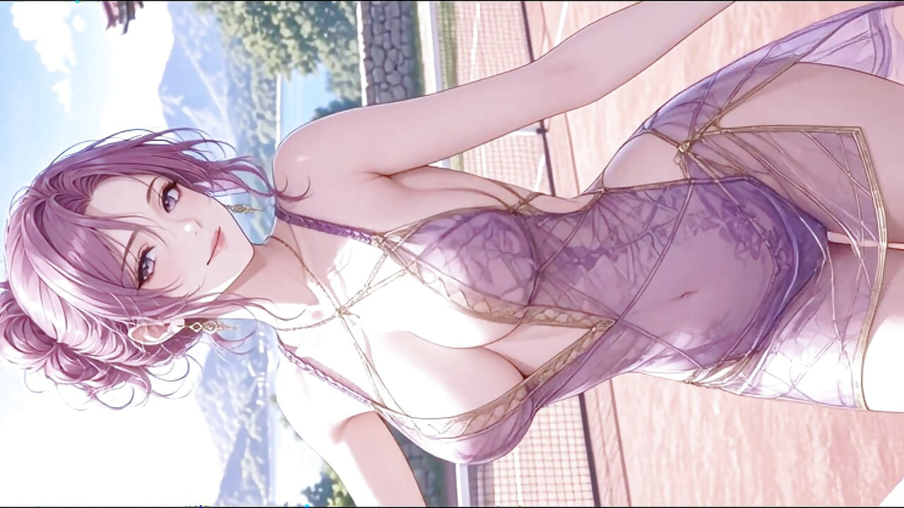 美しいアニメ少女たちのジョイフルデイズ18+:桜テニス3DアニメAI生成
