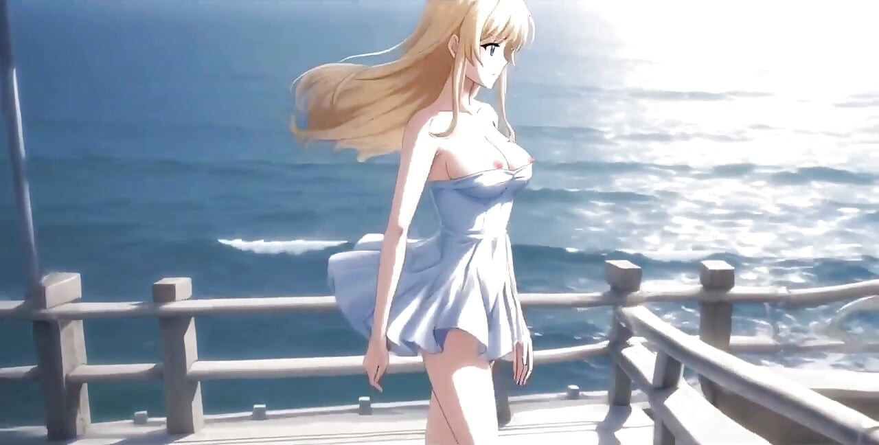 Blonde Mini Dress Slut Pier Ass & Tit Flash Loud Masturbation Ai Generated