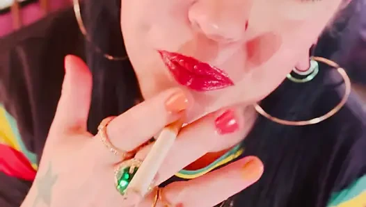 British Mom Tina Snua Double Pumping A Cigarette - Smoking Smoker Smokes OMI OME Drifting