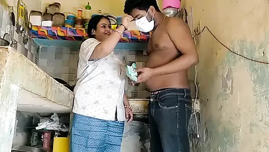 Brother-in-law Pinched My Sister-in-law's Big Nipples at Holi, Wild Sex in the Kitchen