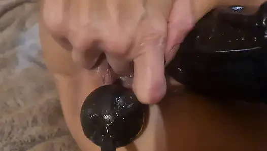 Anal beads and BBC, double fun