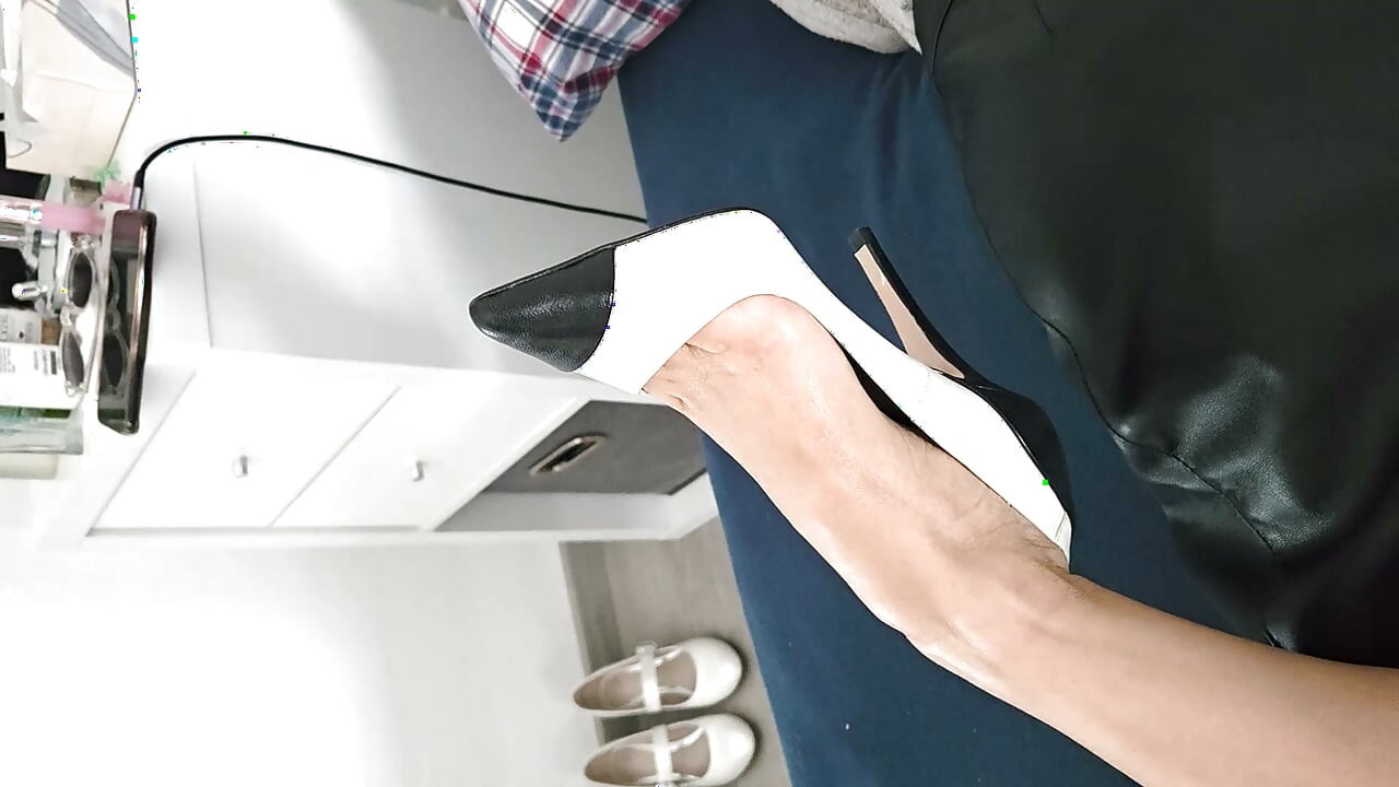 Her size 36 black and white heels were almost thrown away