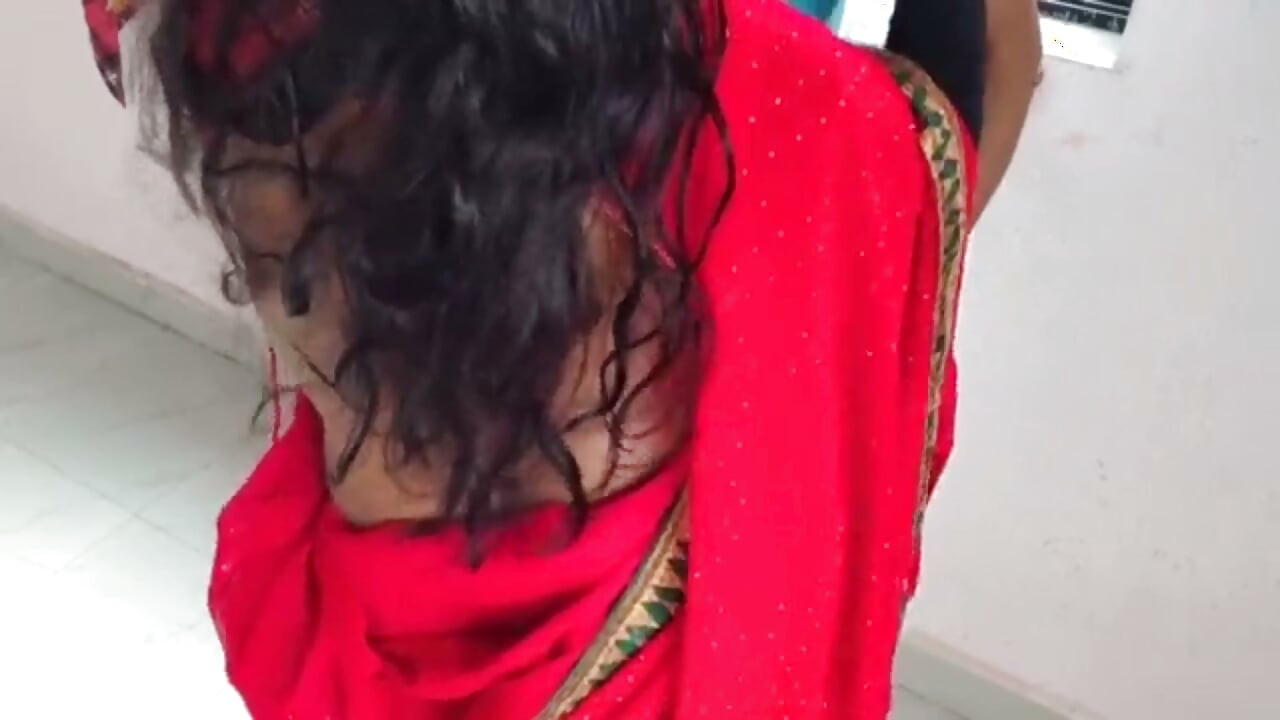 Indian hot  wife wearing saree husband come in home and fuck hard
