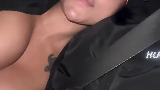 My Busty Wife Gets Horny in the Car and Gives Me a Blowjob While I'm Driving - Yasmina Khan