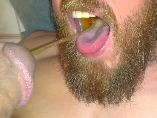 Monster Cock Stud with Beard Deep Throat, Piss, & Cum