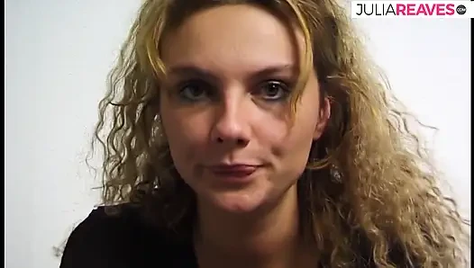 Horny girl rubs her clit then finger fucks herself hard