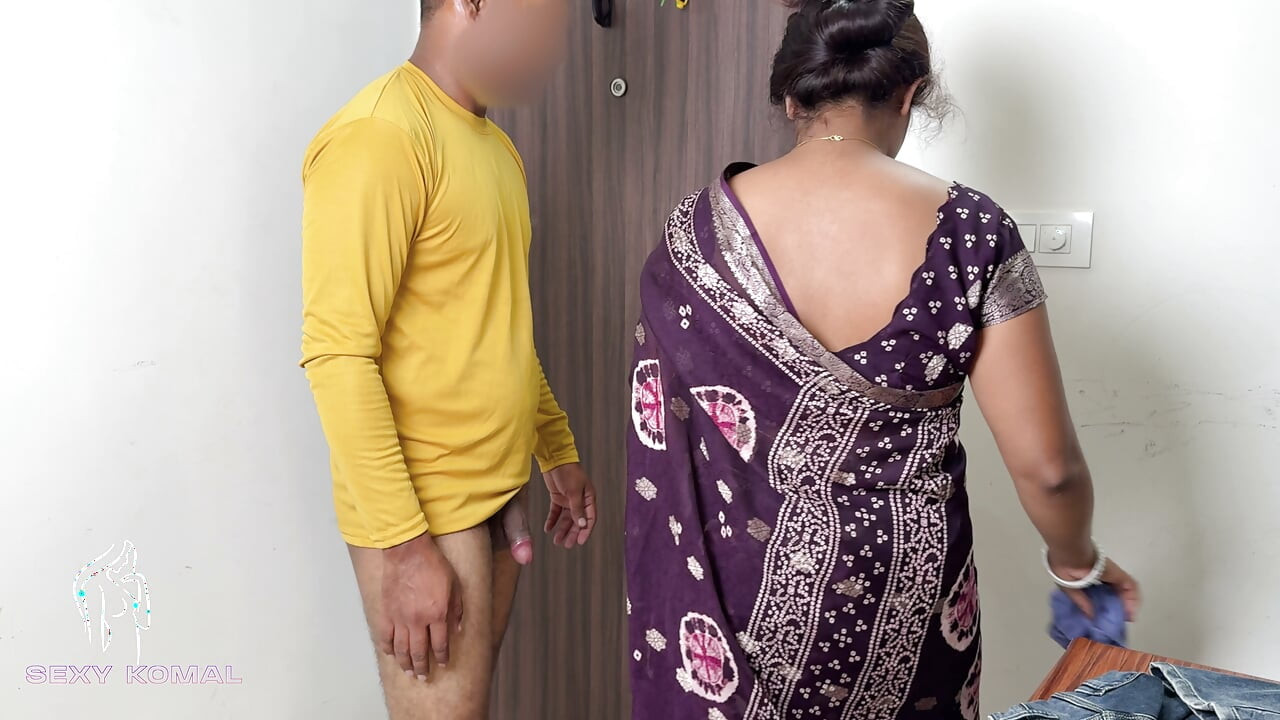 The tender garden was looking up at the coconut tree with the saree up and then the owner took it home and fucked the table.
