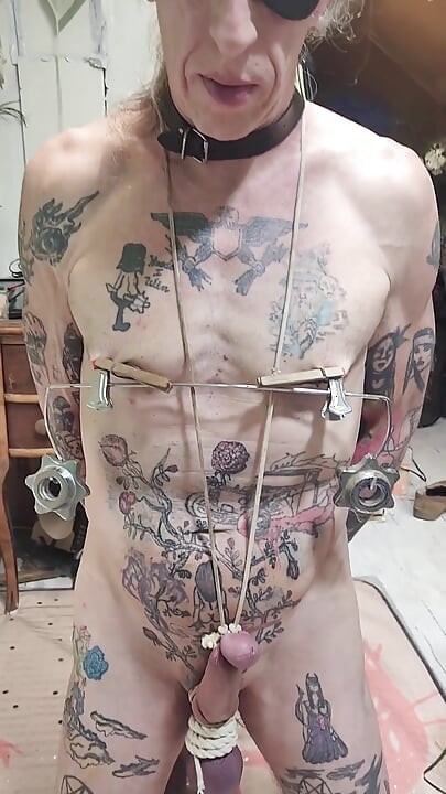 Goode Girl Ties Hubby's Balls and Cock and Has Foot Fun with Him