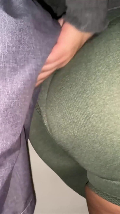 She Accidentally Grabs a Stranger's Dick While Waiting in Line