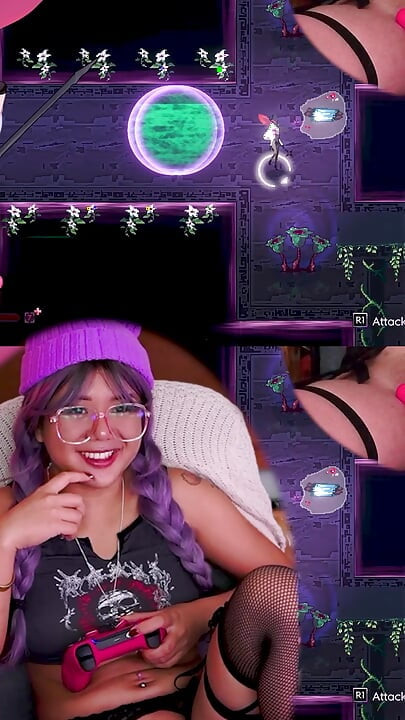 CUTE PURPLE HAIRED GIRL TRIES TO BEAT HENTAI BOSS FIGHT