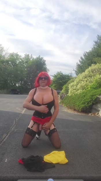 Epic moment from "DeeDeeSlut69 Crossdresser Wearing a Yellow Dress in Public then Stripping"