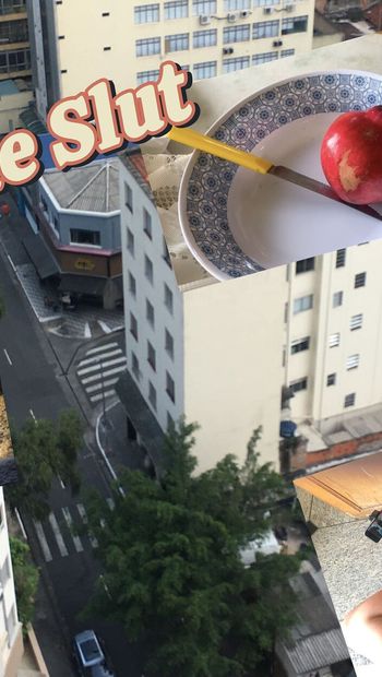 Quente domingo à tarde Centro Sp profundo na bunda dela e comendo romã