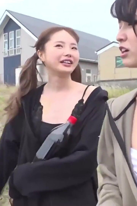 Sex with Two Girls in a See-through House on the Beach. Part.2