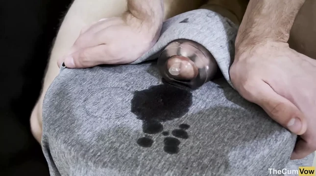 CONDOM FILLING: Fucking toy and cumming hard in the condom.