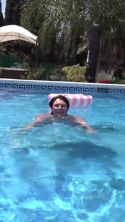 Busty Redhead MILF JoJo Robinson Goes Skinny Dipping in the Pool | Clip 2