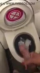 Hot Shemale with a nice cock jerking off in jet washroom