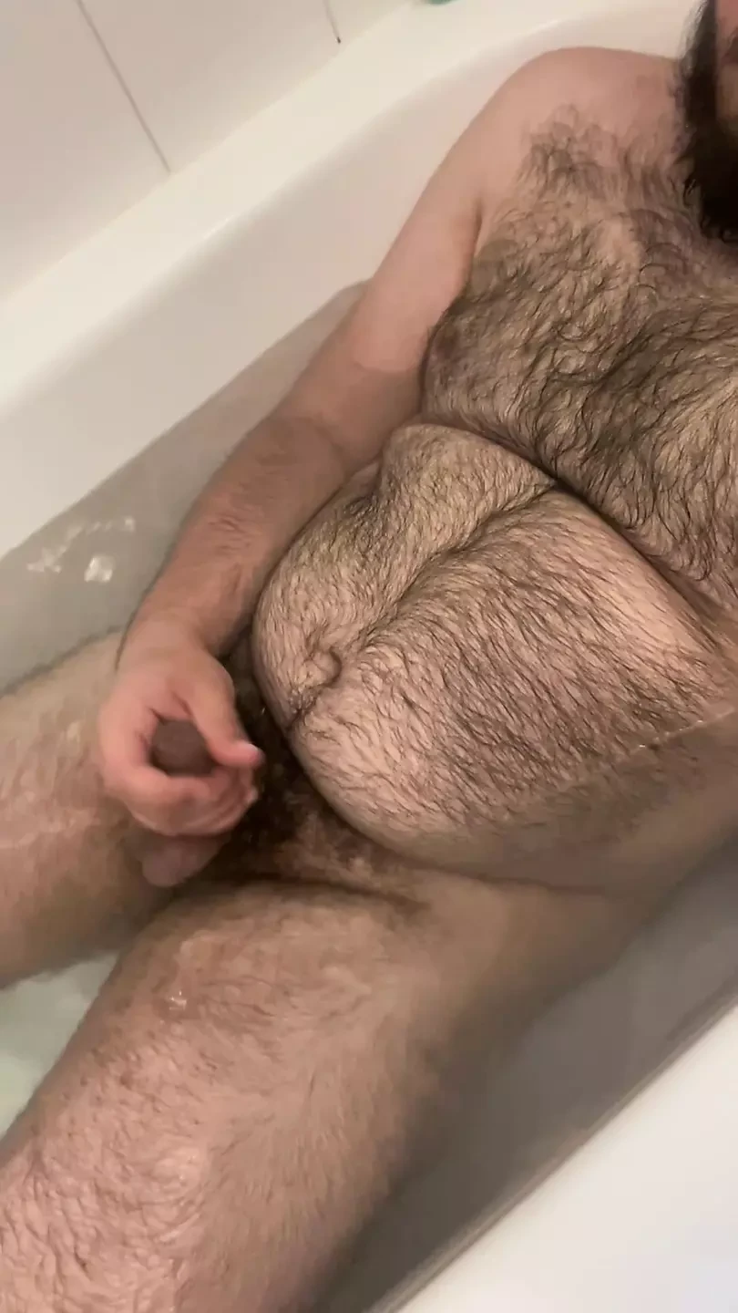 Bear cums in her bathtub