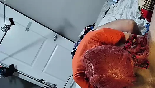 Murid rambut merah orgasme berkali-kali dan dicrot di muka berantakan