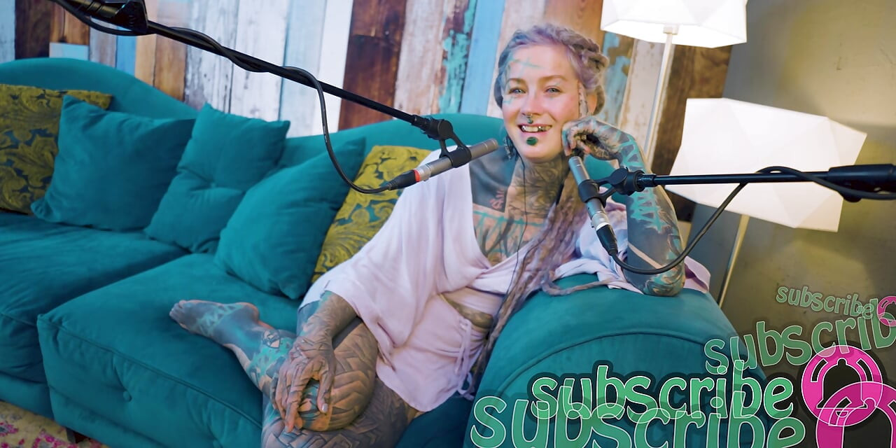 I talk about A - authentic - ASMR - Podcast - Talking - tattoo girl model goth punk dreadlocks
