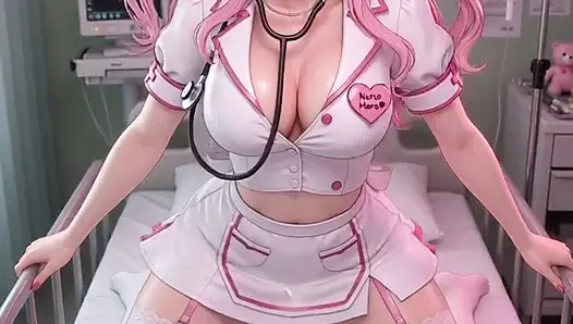 Услужливая хентай медсестра делает все, чтобы исцелить, мастурбировать и трахнуть тебя