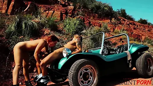 Jayme Janes Heats up the Desert with Sex and Cum Swallowing