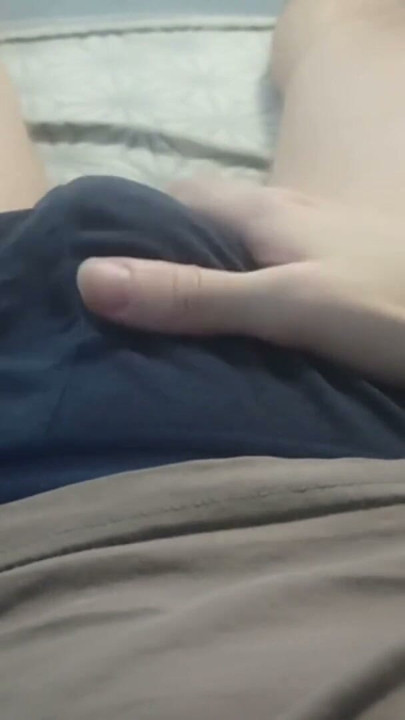 Bulge jerking in tight boxers – massive cock tease through fabric | Clip 2