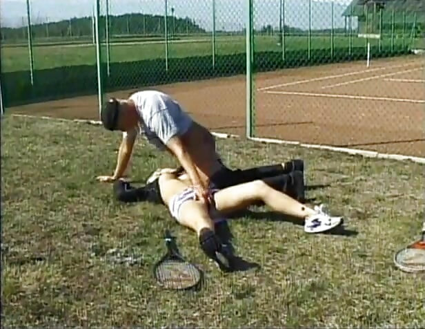 Tight whore football field fuck