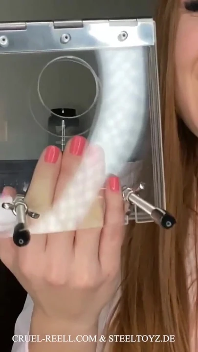 Spectacular moment from "Cruel Reell Reviews: The Acrylic Tail and Testicle Crusher by Steeltoyz - Ultimate CBT Experience"