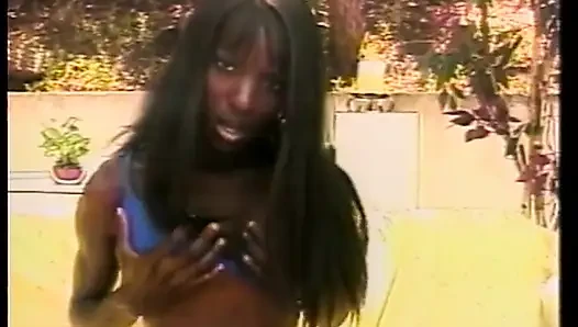 Young ebony nympho Chocolate is happy to get to know better with giant dong of legedary stud Mr. 18 Inch