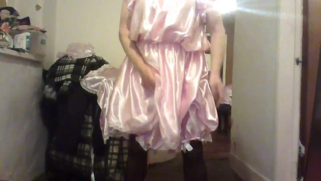 satin sissy wank