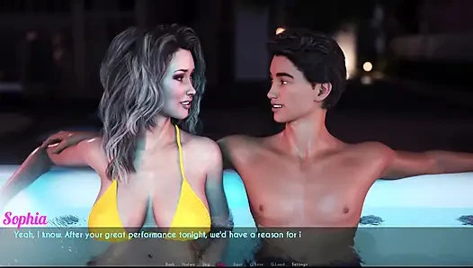 Awam Sophia ve Sam hottub'da vakit geçiriyor