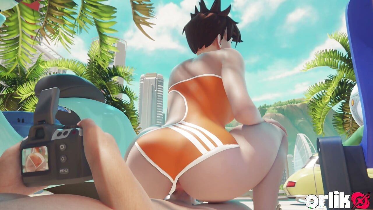 Tracer plajda sakso ve prezervatif sikişi ve vahşi anal binme ve meme sikişi boşalması - 3 boyutlu overwatch animasyonu