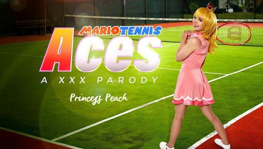 Remaja blonde Lilly Bell sebagai puteri piring mahu menjadi mario tenis Ace VR lucah