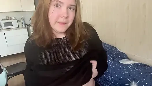 Daphne Key is fooling around on camera with a vibrator, pleasuring herself.