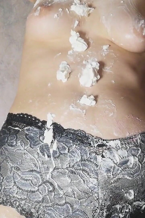 Extreme messy whipped cream show!