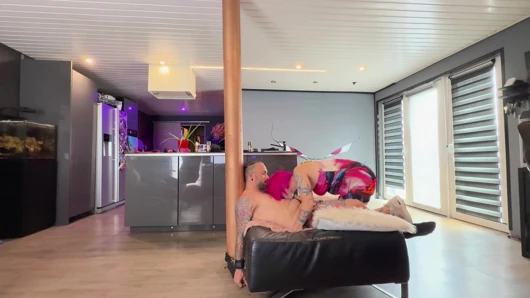 I tie up my neighbor and swallow his penis