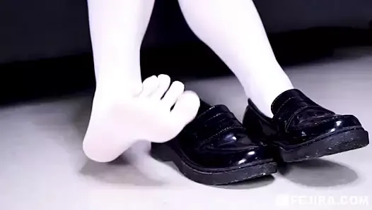 Fejira com – Oriental girl in white stockings and cheongsam