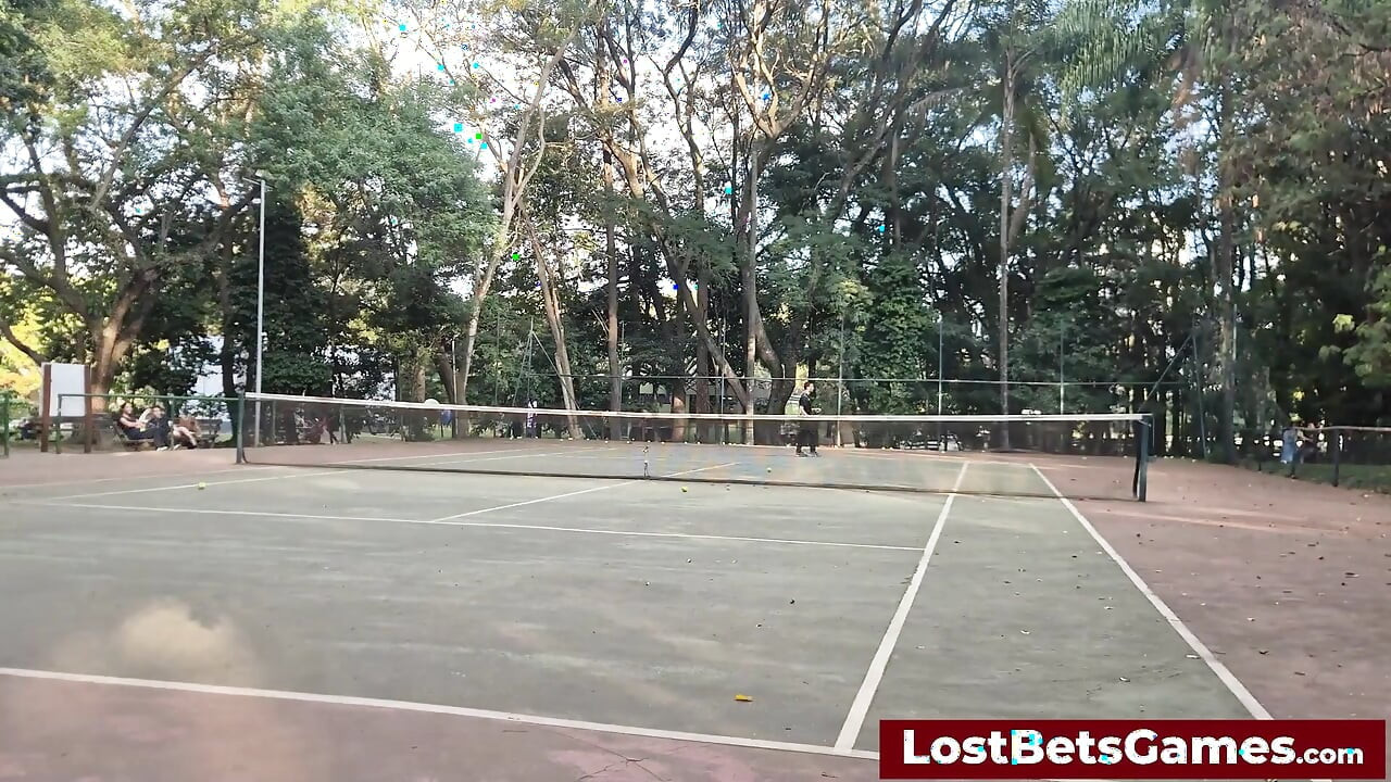 Rafaela and Igor Are Taking Their Strip Tennis Match Outside