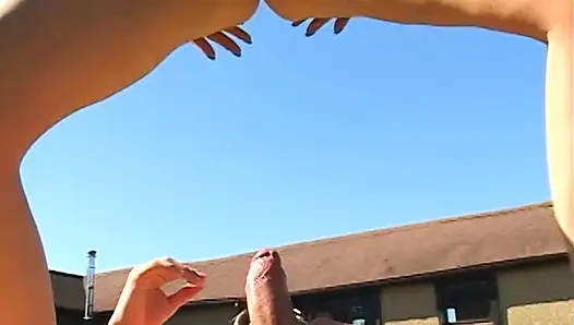 Blonde Babe Devours Wet Pussy in Outdoor Lesbian Action