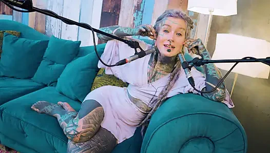 I talk about B - Bordem - ASMR podcast SFW talking goth skinny girl dreadlocks tattoo model inked girl