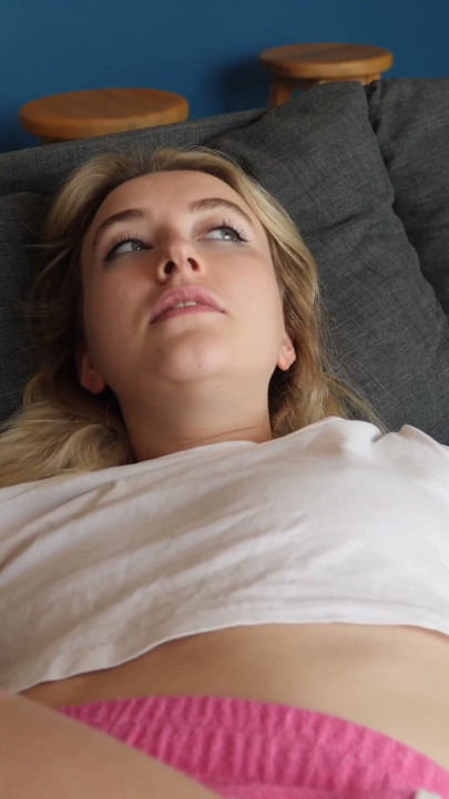 Stunning blonde teen Ann Joy gives me a blowjob in this homemade amateur porn video | Clip 1